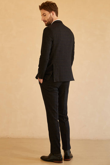 Black Notched Lapel Single Button 3 Pieces Men's Wedding Suits